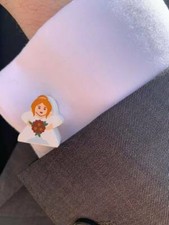 Blonde Bride Wedding Meeple Cufflink Sold Individually- Mix  Match Characters 