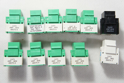 AMP NET CONNECT INSERT JACK 3RJ11 406373-9,  406375-3,  406375-2 Mixed, Lot 11  