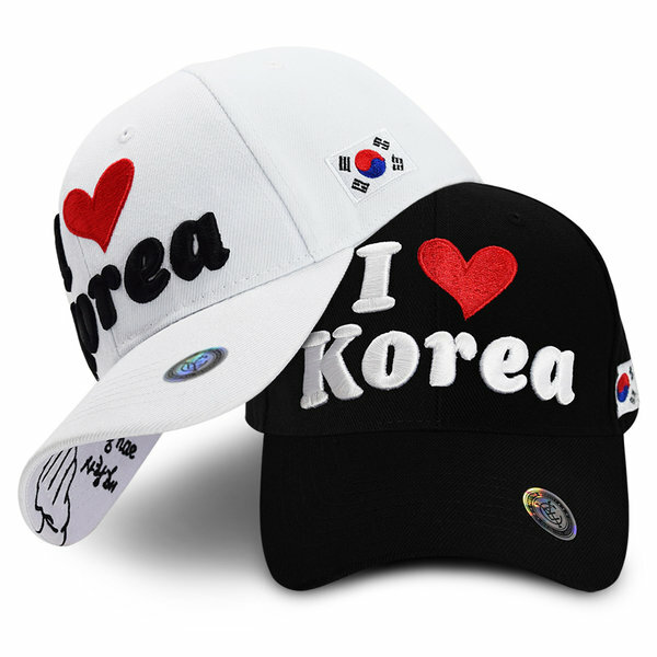 【LMR】韓国人気★DRAWING GRAPHIC LETTERING BALL CAP 3D I Love Korea Embroidery 6 Panel Baseball Cap Hat Unisex