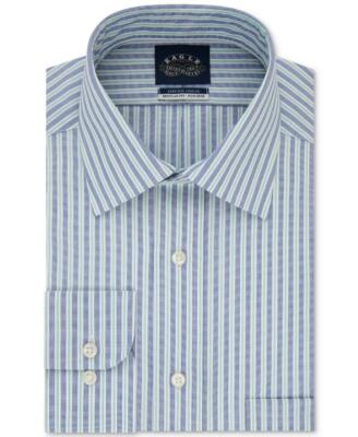 NWD Eagle Men's Blue Regular Fit Stripe Stretch Collar Shirt
