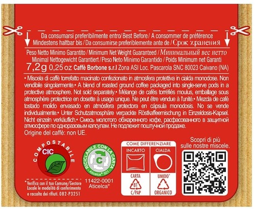 CAFFE BORBONE | CIALDE | 300 CIALDE MISCELA ROSSA | 2 CONFEZIONI DA 150 CIALDE | - Foto 2 di 3