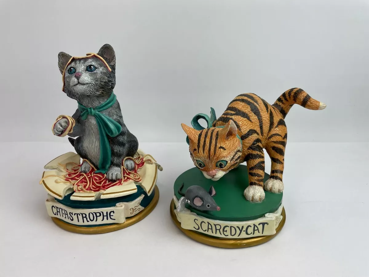 Danbury Mint SCAREDY-CAT Quotable Cats Sculpture Figurine by