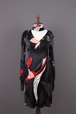 VERSUS VERSACE Floral Long Sleeve Turtleneck Bodycon Midi Dress 34 / 48 / XS