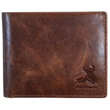 Leather Wallet For Men Flip Up ID In Vintage Buffalo Soft & 100% Genuine Wallet