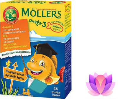 MOLLER S FISH OIL OMEGA-3 FOR KIDS WITH FLAVOR lemon 36 JELLY FISH