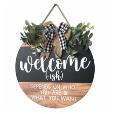 Welcome Door Sign Rustic Home Decor for Front Door Porch Decor Farmhouse Wrea...