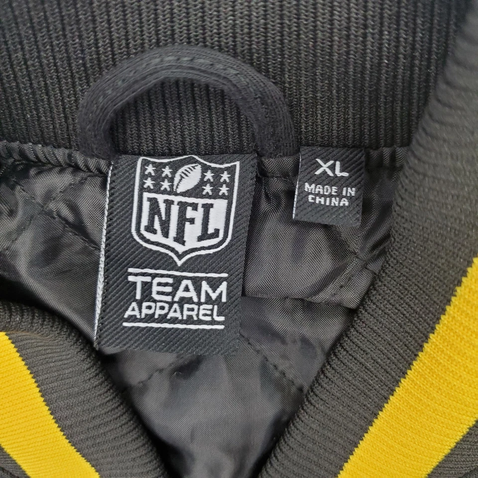 NFL Pittsburgh Steelers Equipo Ropa Chaqueta Fútbol Mujer XL Negro Botón Delantero Foto 4 de 4