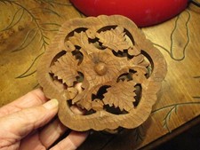 Ancien Porte Bouteille de Table Bistrot Bar à Vin Bois Sculpté Feuille de Vigne