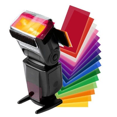 12Pcs Flash Color Card Diffuser Lighting Gel Pop Up Filter for Camera Speedlite