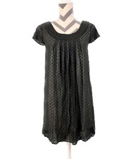 Alice + Olivia Swiss Dot Black Silk Dress - Size M