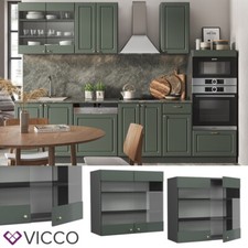 Credenza pensile in vetro credenza da cucina Fame-Line 80 cm verde cottage Vicco