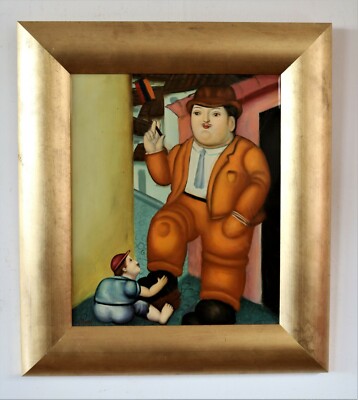 Painting copy ''Man with shoe polishers'' by Carlos Josè Ledda