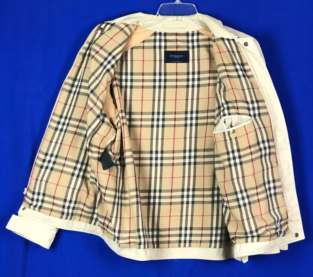 Vintage Burberry London Bomber Tan Nova Check Jacket Mens 52
