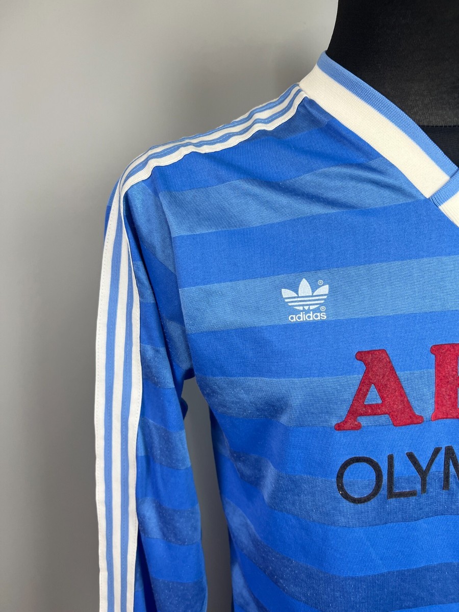 ADIDAS 1980's SHIRT VINTAGE AEG OLYMPIA FOOTBALL SOCCER WEST