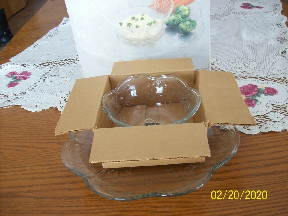 Toscany Savannah Collection De Colección Floral 2 Piezas Plato para Servir Chip & Dip Nuevo en Caja Foto 2 de 4