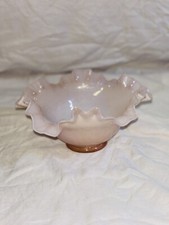 Pink Ruffled Glass Dish