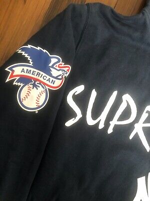 Supreme New York Yankees '47 Brand Hoodie - Size M - Navy