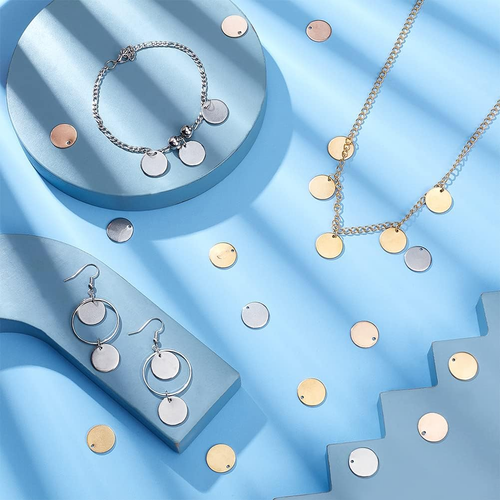 304 Stainless Steel Stamping Tag, 60 Pcs 3 Colors 15Mm/0.6" round Stamping Blank - Picture 3 of 7