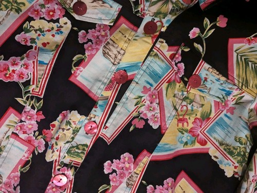 Copa Cabana Women's Unique Colorful Postcard Shacket Size Medium USA Stretchy - Picture 6 of 17