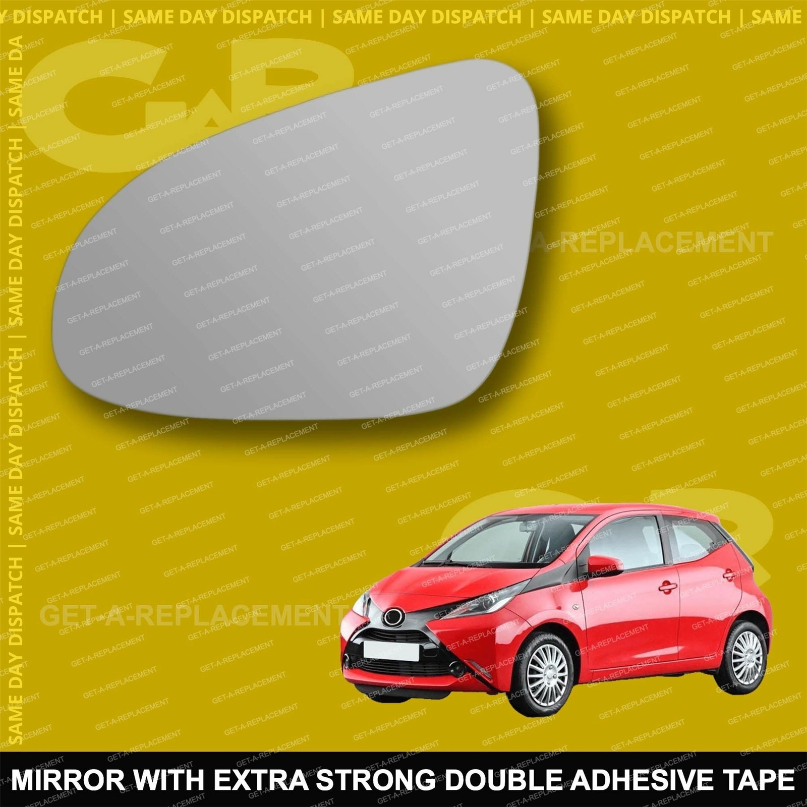 For Toyota Aygo wing mirror glass 1421 Left Passenger side Spherical