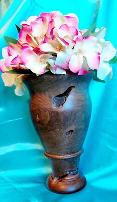 SCHÖNE NATÜRLICHE NUSSBAUMHOLZ VASE