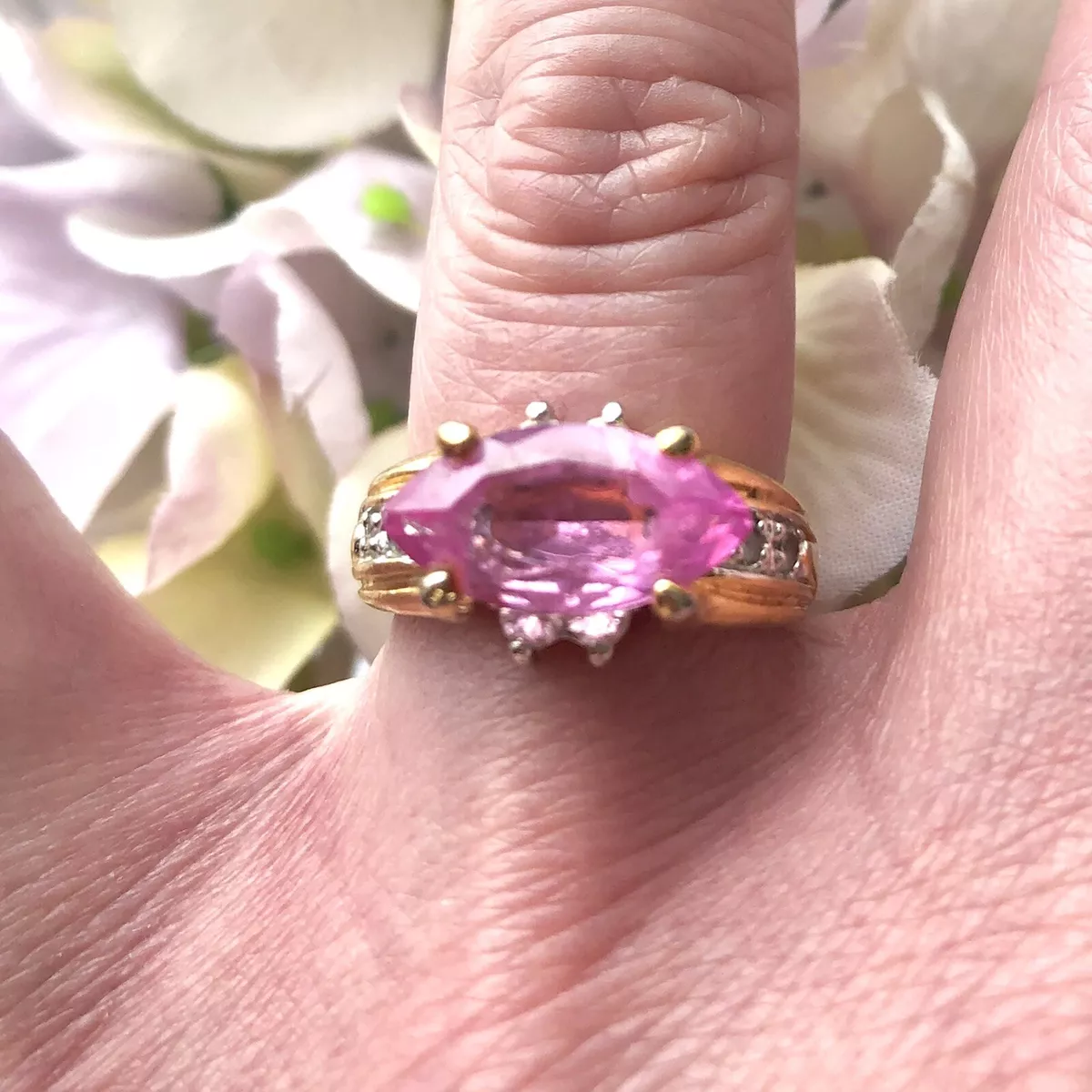 Pink rhinestone ring clearance