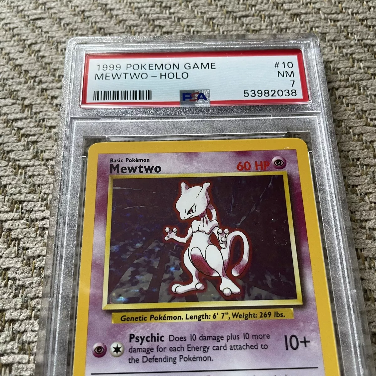 Mewtwo 10/102 Pokemon Card Base Set Korean Unlimited - PSA 9