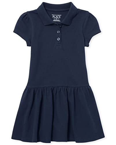 The Children's Place baby girls Short Sleeve Polo School Uniform Dress Tidal ...