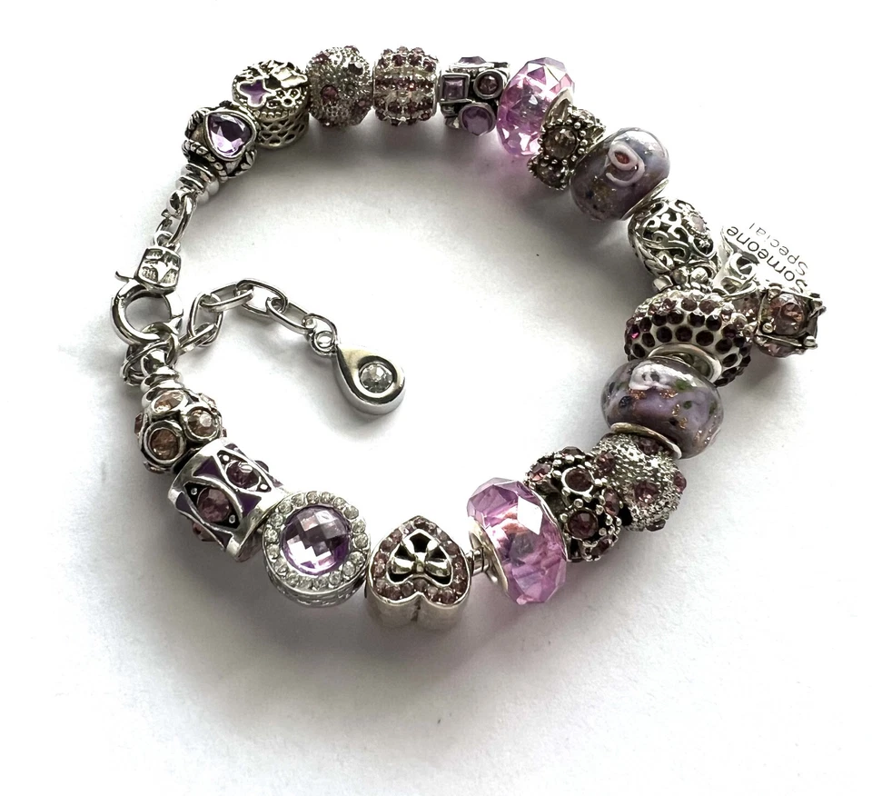 Pulsera June Someone Especial Cumpleaños Estilo Europeo 7-1/2 a 8-1/2 pulgadas muñeca Foto 3 de 4