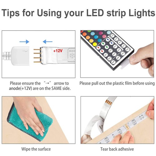 LED Strip Lights 16.4ft 5V USB RGB Color Changing led lights for bedroom decor - Picture 2 of 11
