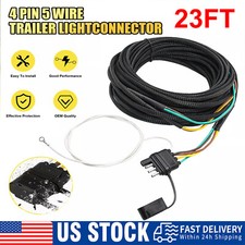 5 Wire 4 Pin Flat Trailer Plug Wiring Harness 23FT Trailer Light Connector Kit
