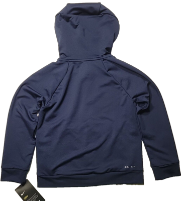 Nike Boys Dri-Fit Full Zip Sweatshirt Hoodie Size 4 Navy Blue FREE