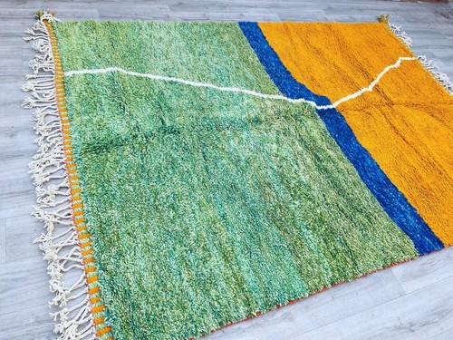 Indian Hand Knotted green Rug, Green Rug, Hand Rug Berber Wool, Custom Green Rug - Picture 8 of 11