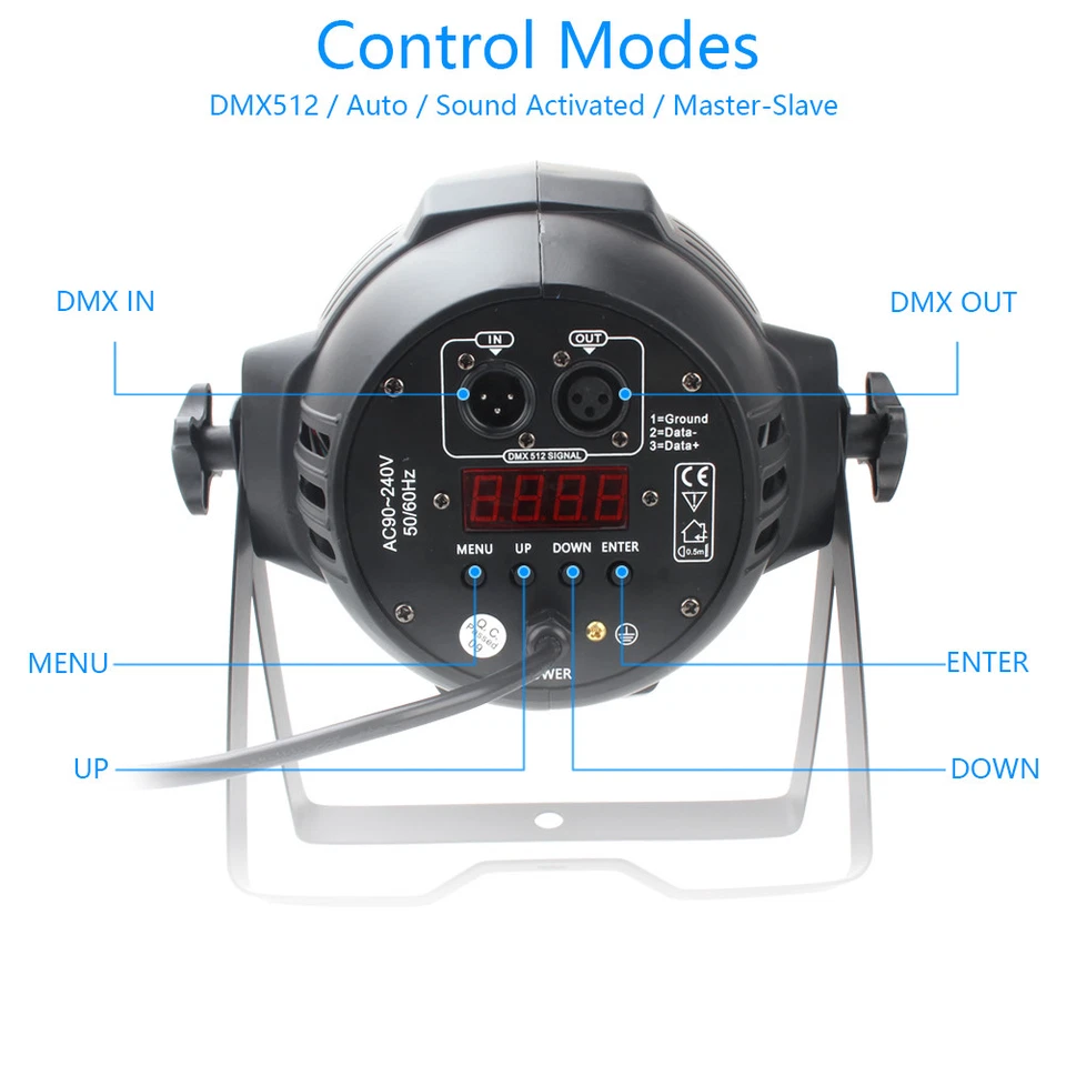 270W 18 LED RGBW Par Light Strobe Stage Lighting DMX512 for DJ Disco Party Show - Image 4 of 4