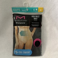 Maidenform Flexees High Waist Brief , Black , Size medium . NWT