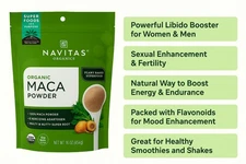 Navitas Organic Maca Powder:  Superfood for Libido, Mood & Energy,  91 Servings