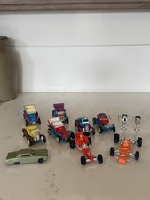 Vintage Plastic lot of cars Dragster and trophy set Please READ