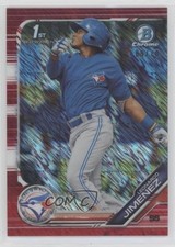 2019 Bowman Chrome Prospects Red Shimmer Refractor 9/10 Leonardo Jimenez 00ms