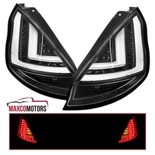 Black Tail Lights Fits 2014-2019 Ford Fiesta Hatchback LED Tube Lamps Left+Right