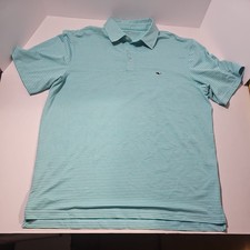 Vineyard Vines Polo Shirt Mens Large Striped Sankaty Performance Golf