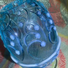 Fenton Fairy Lamp RARE Blue Compote