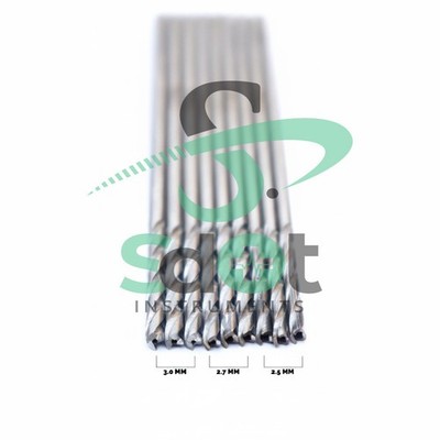Cannulated Drill bit 2.5mm, 2.7mm, 3.0mm Set of 9 PCs Orthopedic Instruments SD