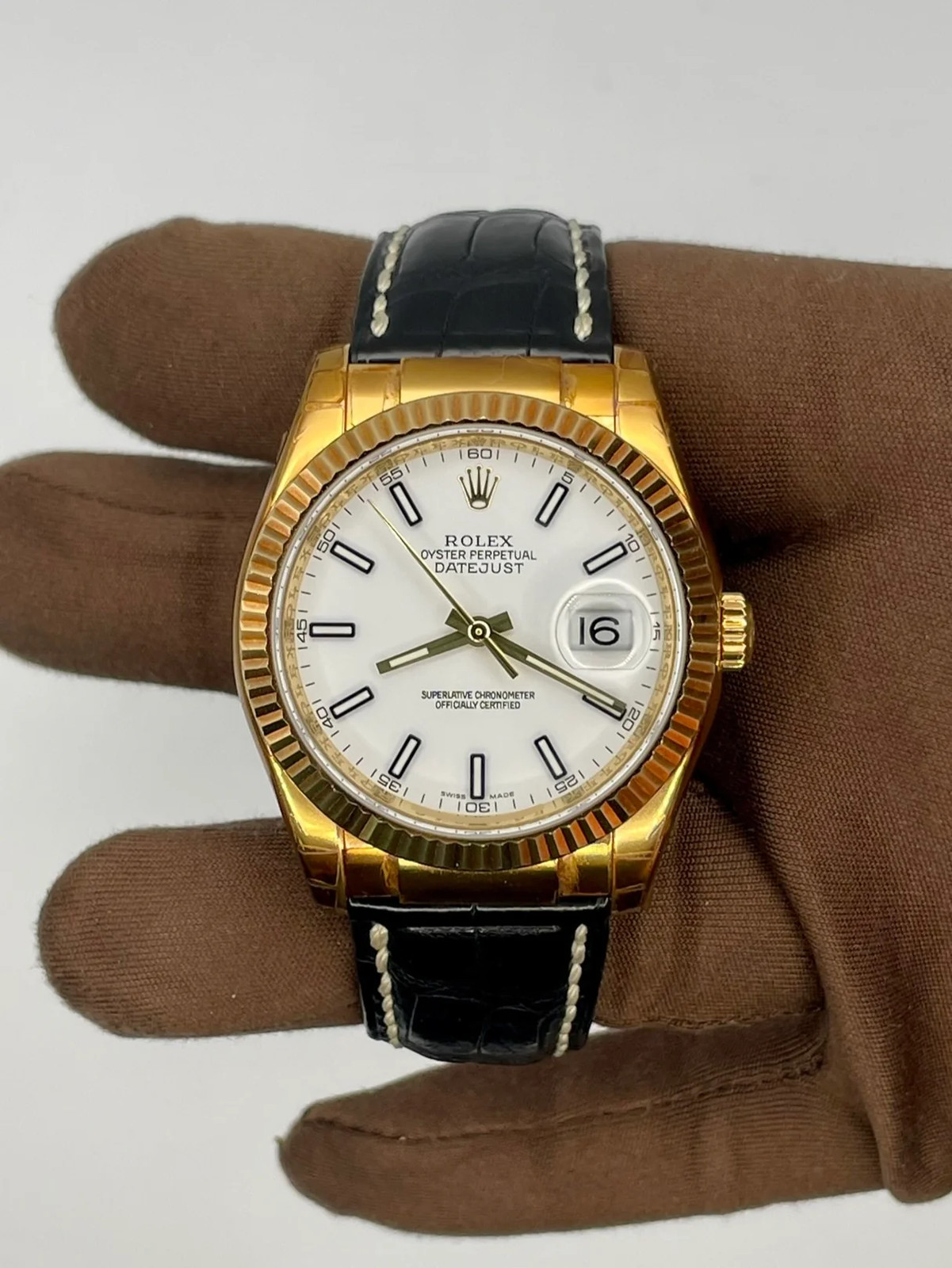 2005 Rolex Datejust Full Stickers 36mm Yellow Gold 116138