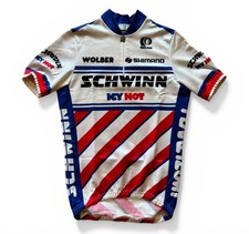 Vintage Schwinn Pearl Zumi Icy Hot Shimano Wolber Cycling Jersey - Mens Small