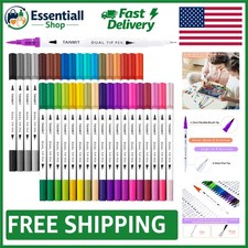 36 Dual Tip Markers for Coloring  Art Projects - Fine  Brush Tips Included