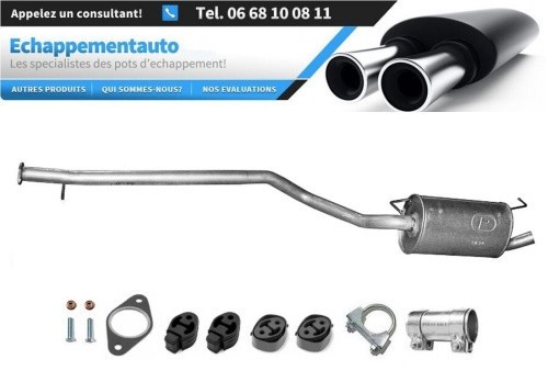 Silencieux central Ford Transit Connect 1.8 pour rénovation échappement camionnette de livraison SWB