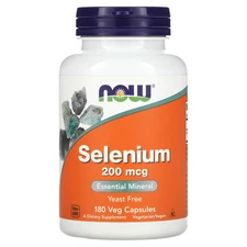 Now Foods Selenium 200 mcg 180 Veggie Caps GMP Quality Assured, Kosher,