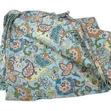200x60" Blue Floral Paisley Cotton Tablecloth Rectangular Boho Cottagecore