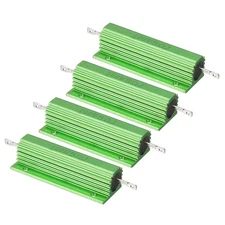 100W 5 Ohm Aluminum Shell Resistor, 4 Pack Aluminum Housing Resistor, Green
