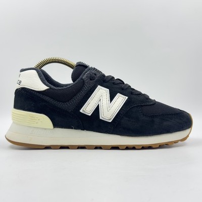 New Balance 574 Damen-Sportschuhe schwarz Wildleder Mesh UK Größe 6